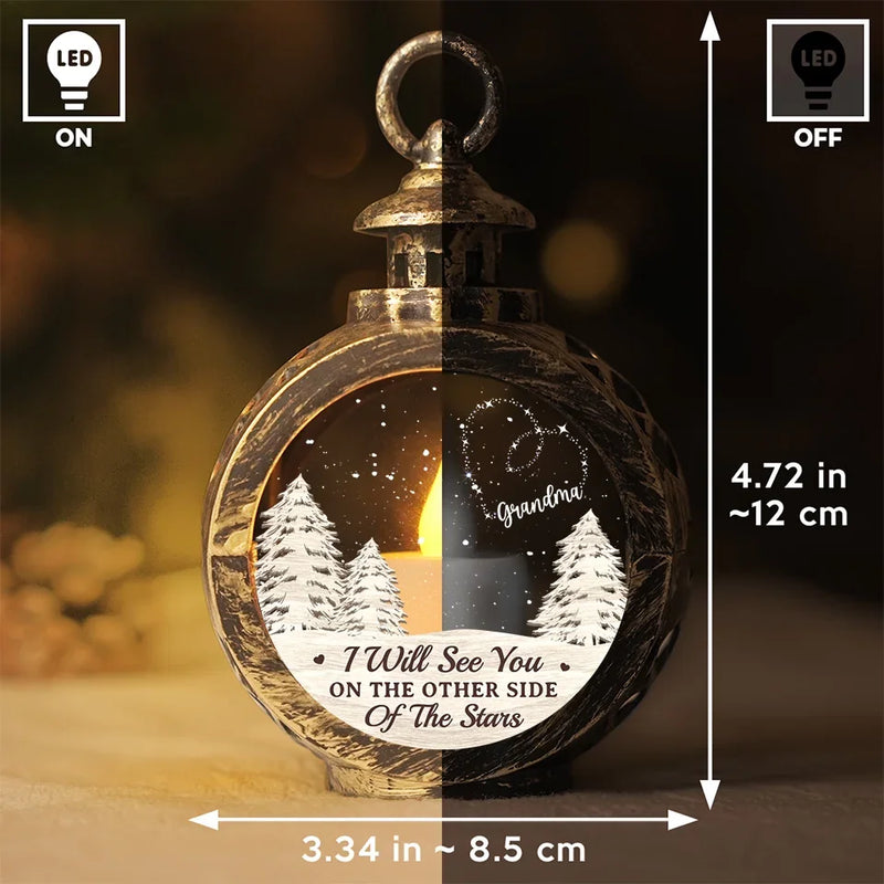 See You On The Other Side Of The Stars - Memorial Personalized Custom Candlelight Lantern Ornament - Sympathy Gift, Christmas Gift For Family Members