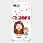 Our Beautiful Grandma Gave Us So Much Love - Family Personalized Custom Clear Phone Case - Gift For Mom, Grandma