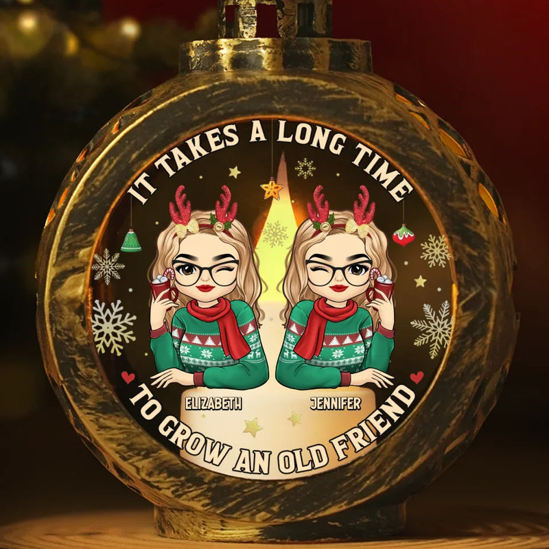 Besties Make Life Sparkle - Bestie Personalized Custom Candlelight Lantern Ornament - Christmas Gift For Best Friends, BFF, Sisters