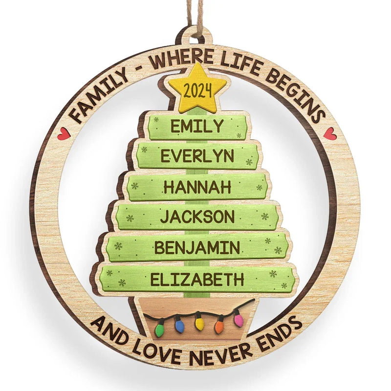 The Family Is One Of Nature's Masterpieces - Family Personalized Custom Ornament - Wood Custom Shaped - Christmas Gift For Family Members