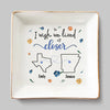 Close At Heart, Far In Miles - Bestie Personalized Custom Jewelry Dish - Christmas Gift For Best Friends, BFF, Sisters