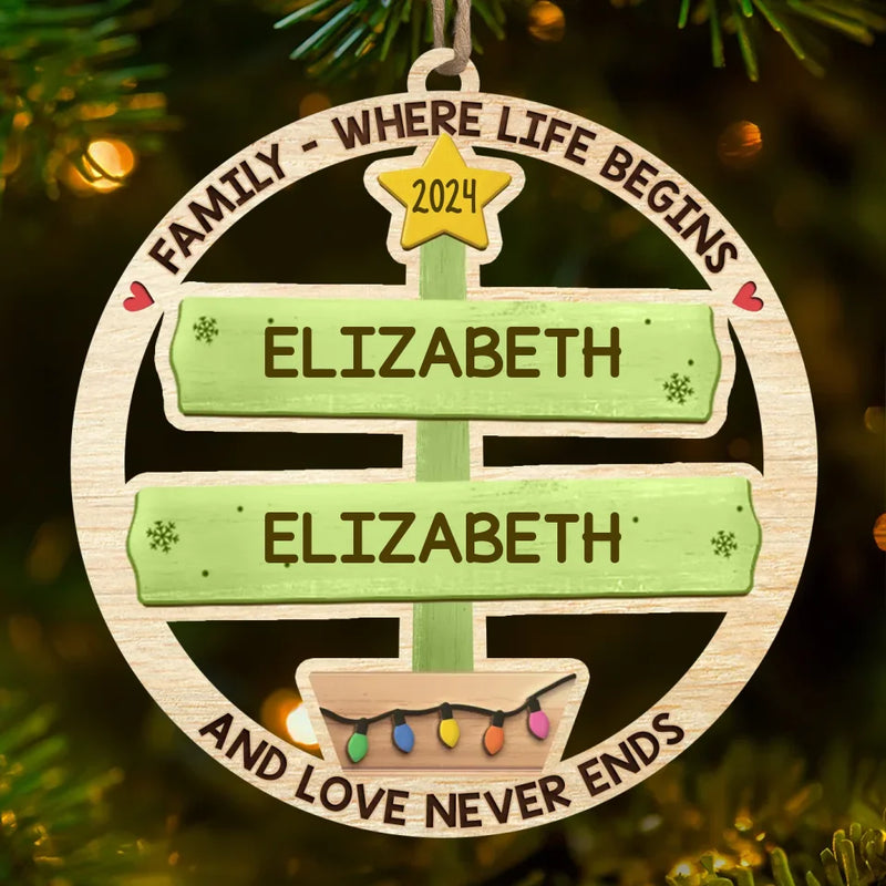 The Family Is One Of Nature's Masterpieces - Family Personalized Custom Ornament - Wood Custom Shaped - Christmas Gift For Family Members