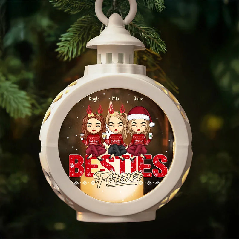 We’re A Vibe - Bestie Personalized Custom Candlelight Lantern Ornament - Christmas Gift For Best Friends, BFF, Sisters