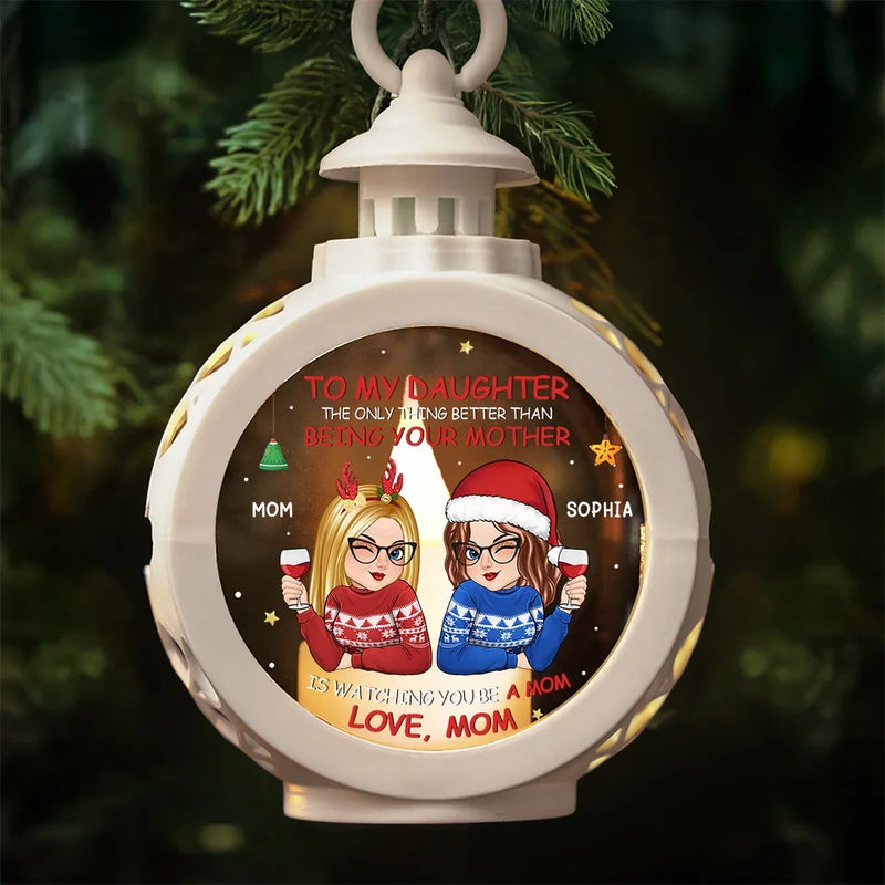 My Mom Is My Greatest Treasure - Family Personalized Custom Candlelight Lantern Ornament - Christmas Gift For Mom, Daughter
