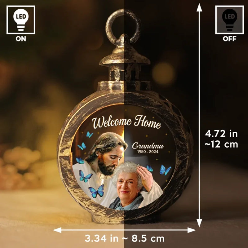 Custom Photo God Has You In His Arms, I Have You In My Heart - Memorial Personalized Custom Candlelight Lantern Ornament - Sympathy Gift, Christmas Gift For Family Members