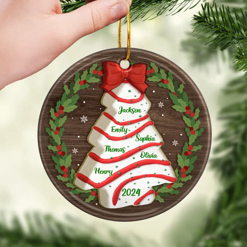 All I Want For Christmas Is My Family - Family Personalized Custom Ornament - Ceramic Round Shaped - Christmas Gift For Family Members, First Christmas