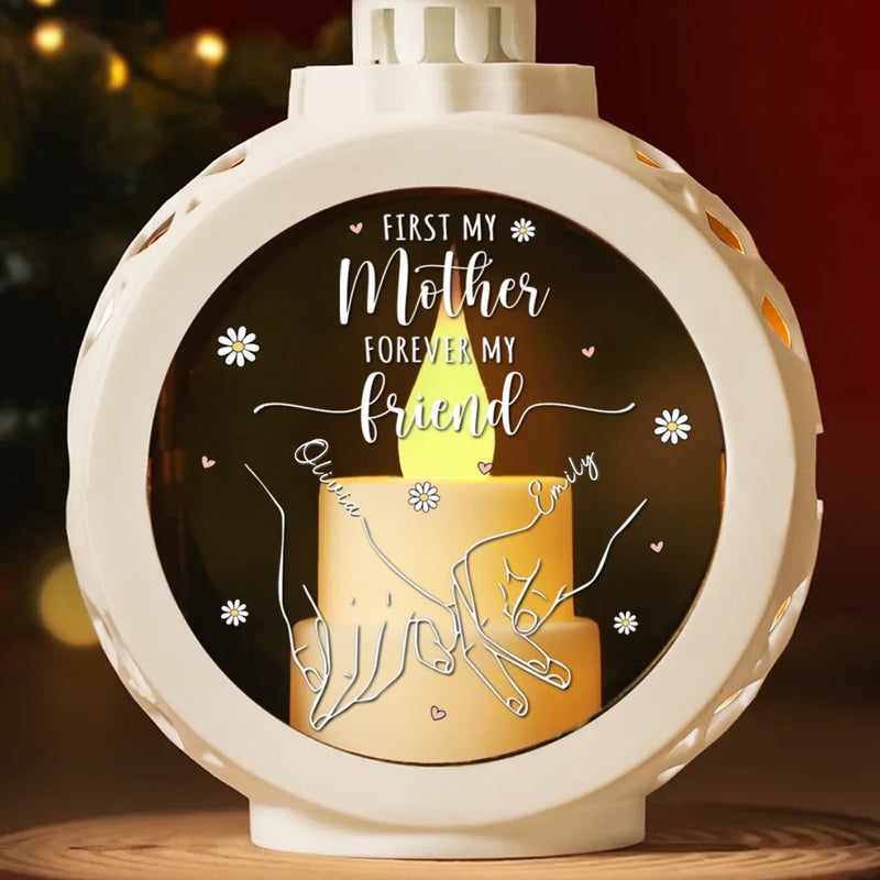 A Mother Is Your Forever Friend - Family Personalized Custom Candlelight Lantern Ornament - Christmas Gift For Mom, Grandma
