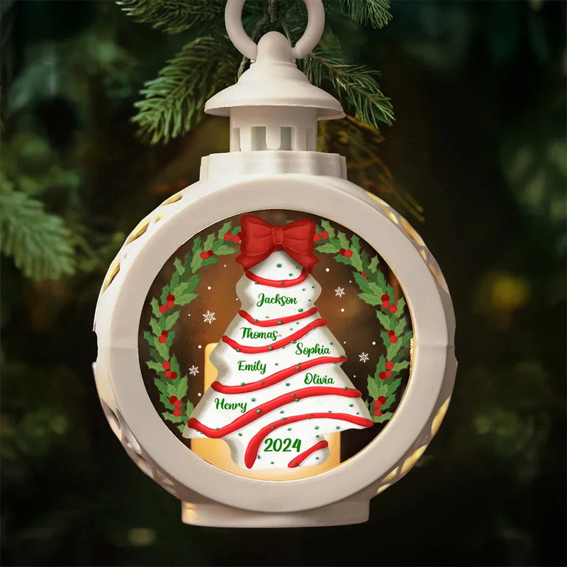 Creating Memories With The Ones I Love Most - Family Personalized Custom Candlelight Lantern Ornament - Christmas Gift For Family Members