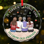 We Are Rich In Friends - Bestie Personalized Custom Circle Glass Ornament - Christmas Gift For Best Friends