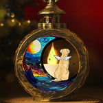 Custom Name Angel Dog Memorial Decor - Personalized Candlelight Lantern Ornament