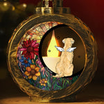 Custom Name Angel Dog Memorial Decor - Personalized Candlelight Lantern Ornament