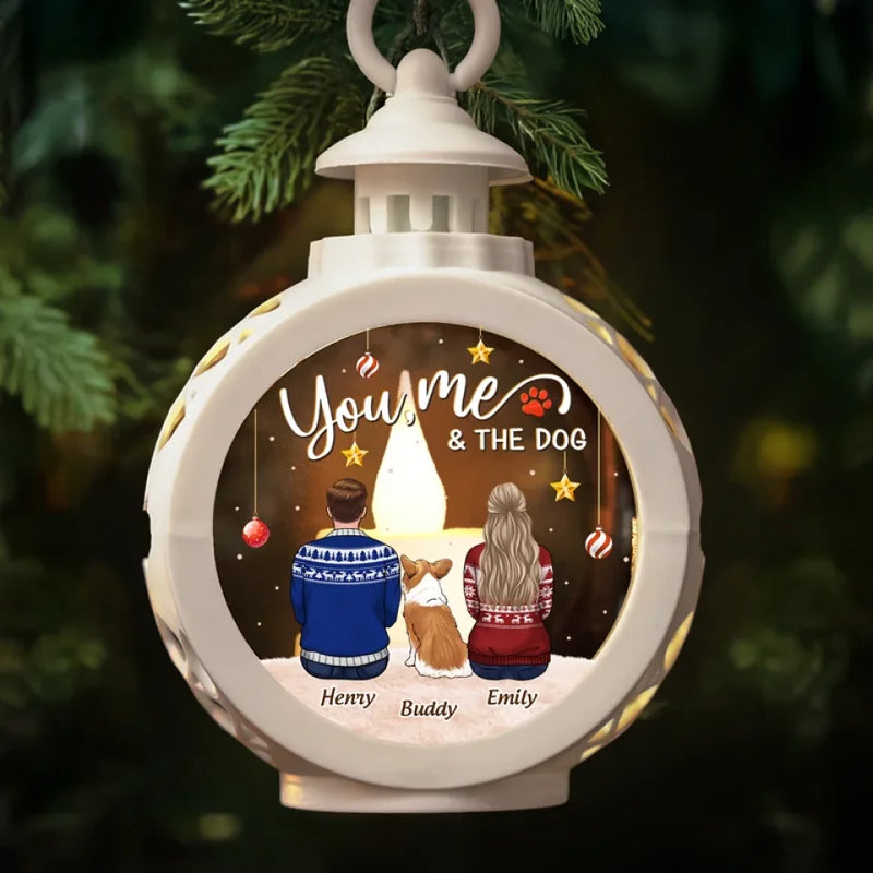 Have A Pawesome Holiday Season - Couple Personalized Custom Candlelight Lantern Ornament - Christmas Gift For Husband Wife, Anniversary, Pet Owners, Pet Lovers