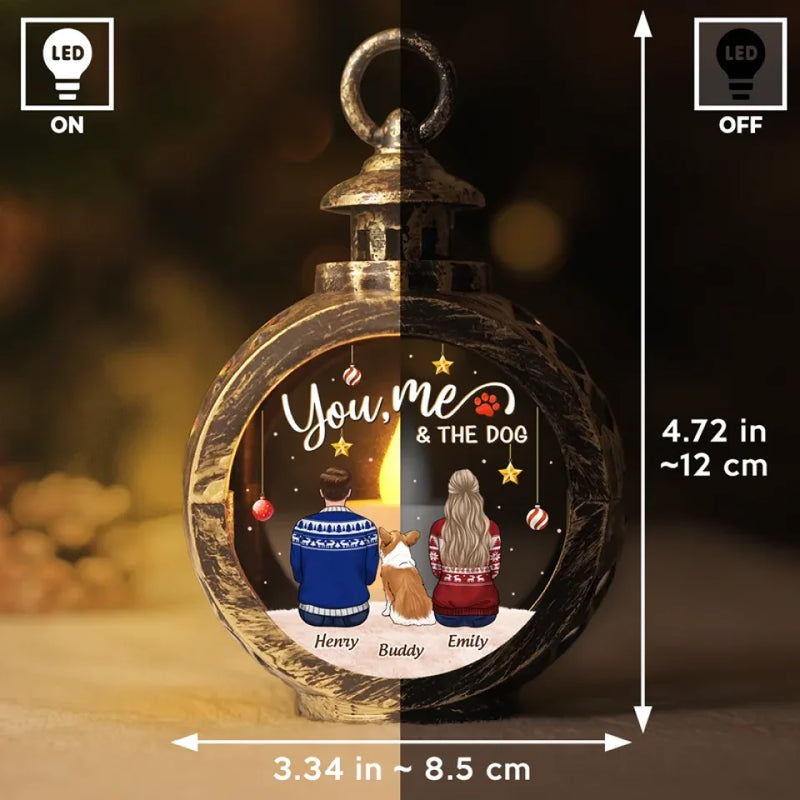 Have A Pawesome Holiday Season - Couple Personalized Custom Candlelight Lantern Ornament - Christmas Gift For Husband Wife, Anniversary, Pet Owners, Pet Lovers