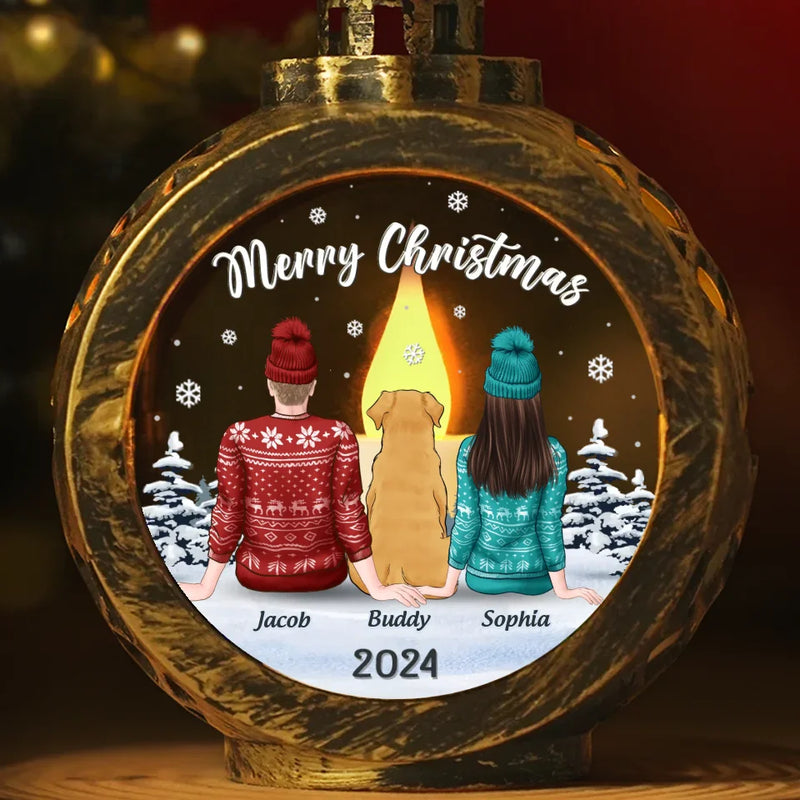 Christmas Is Our Good Time - Couple Personalized Custom Candlelight Lantern Ornament - Christmas Gift For Husband Wife, Anniversary, Pet Owners, Pet Lovers