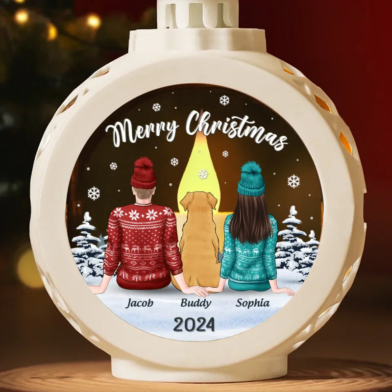 Christmas Is Our Good Time - Couple Personalized Custom Candlelight Lantern Ornament - Christmas Gift For Husband Wife, Anniversary, Pet Owners, Pet Lovers