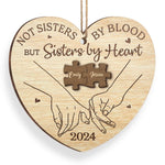 Our Hearts Tied Together - Bestie Personalized Custom Ornament - Wood Custom Shaped - Christmas Gift For Best Friends, BFF, Sisters