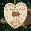 Our Hearts Tied Together - Bestie Personalized Custom Ornament - Wood Custom Shaped - Christmas Gift For Best Friends, BFF, Sisters