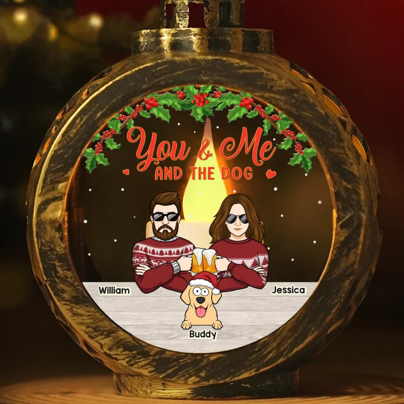 You & Me And The Fur Babies - Couple Personalized Custom Candlelight Lantern Ornament - Christmas Gift For Husband Wife, Anniversary, Pet Owners, Pet Lovers