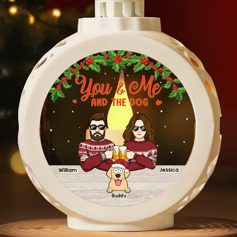 You & Me And The Fur Babies - Couple Personalized Custom Candlelight Lantern Ornament - Christmas Gift For Husband Wife, Anniversary, Pet Owners, Pet Lovers