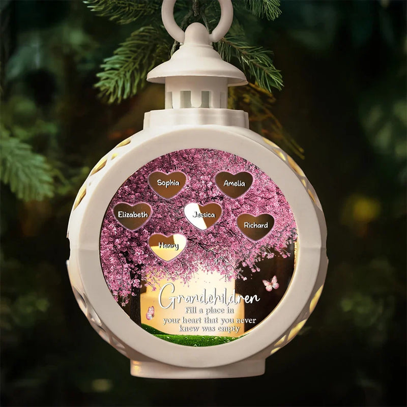 Fill A Place In Your Heart - Family Personalized Custom Candlelight Lantern Ornament - Christmas Gift For Grandma, Grandpa, Grandkid