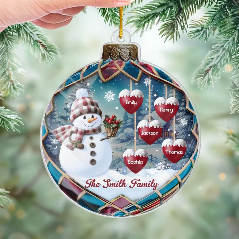 Family Is The Heart Of Our Story - Family Personalized Custom Ornament - Acrylic Custom Shaped - Christmas Gift For Family Members