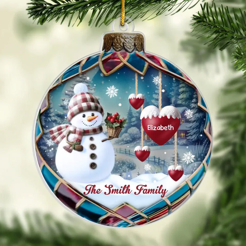 Family Is The Heart Of Our Story - Family Personalized Custom Ornament - Acrylic Custom Shaped - Christmas Gift For Family Members