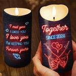 Custom Name Romantic Anniversary Gifts for Couples - Personalized LED Candle