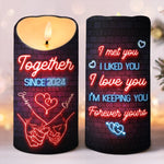 Custom Name Romantic Anniversary Gifts for Couples - Personalized LED Candle