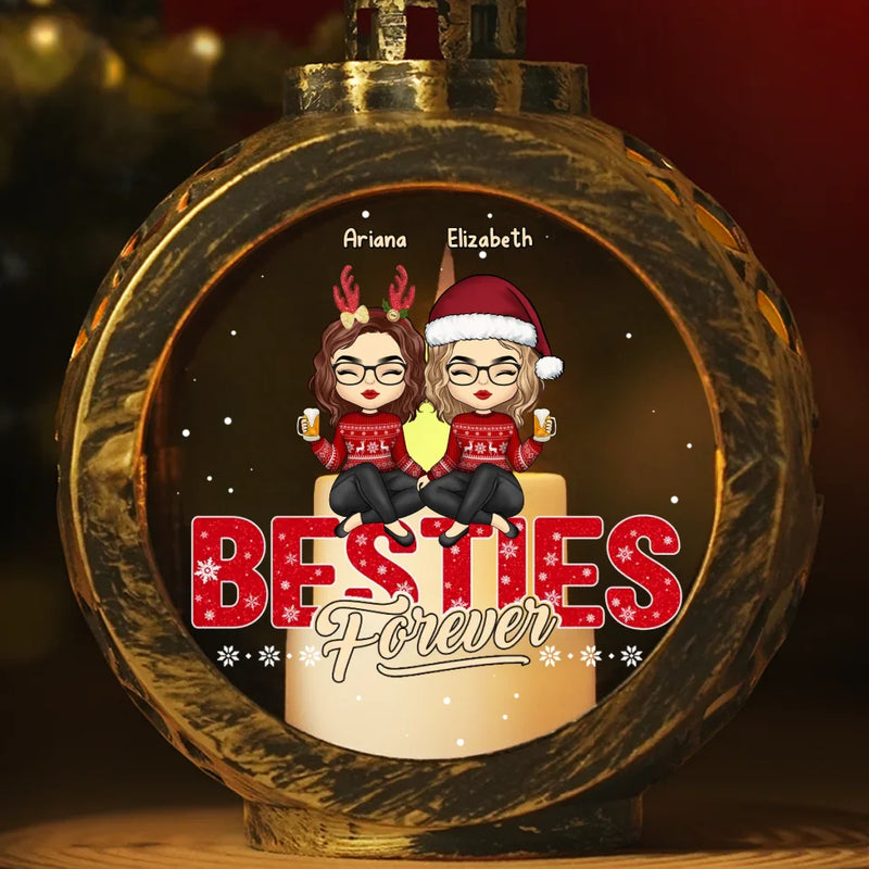 We’re A Vibe - Bestie Personalized Custom Candlelight Lantern Ornament - Christmas Gift For Best Friends, BFF, Sisters
