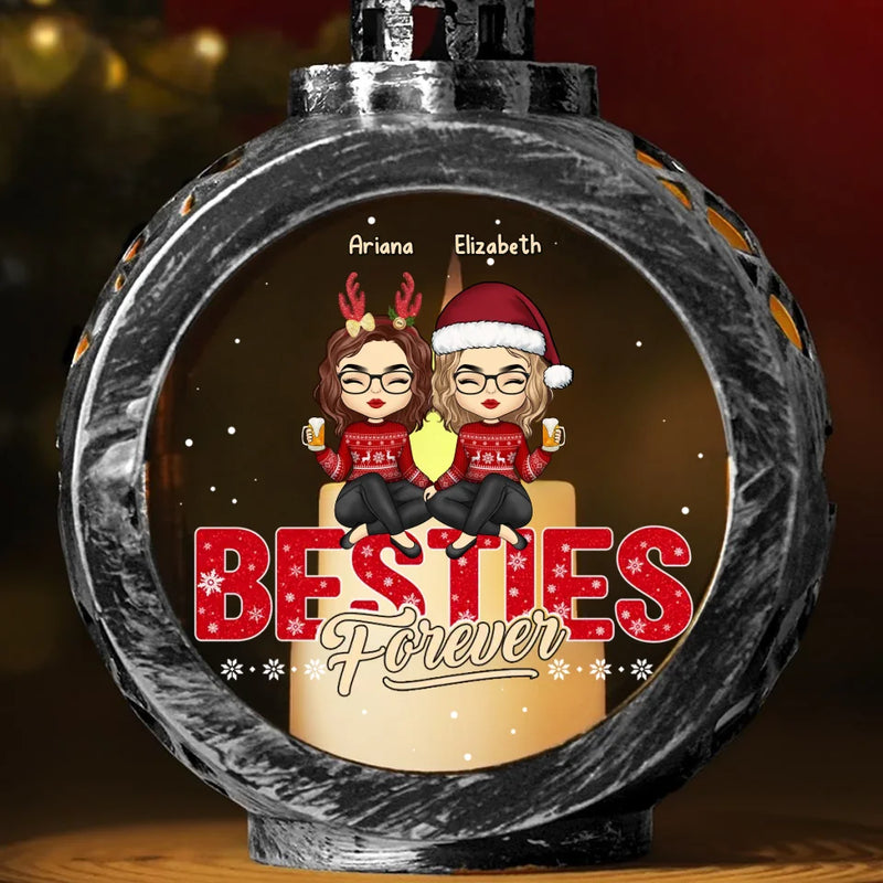 We’re A Vibe - Bestie Personalized Custom Candlelight Lantern Ornament - Christmas Gift For Best Friends, BFF, Sisters