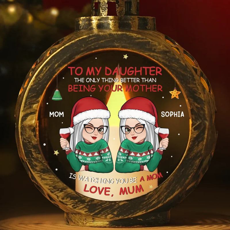 My Mom Is My Greatest Treasure - Family Personalized Custom Candlelight Lantern Ornament - Christmas Gift For Mom, Daughter
