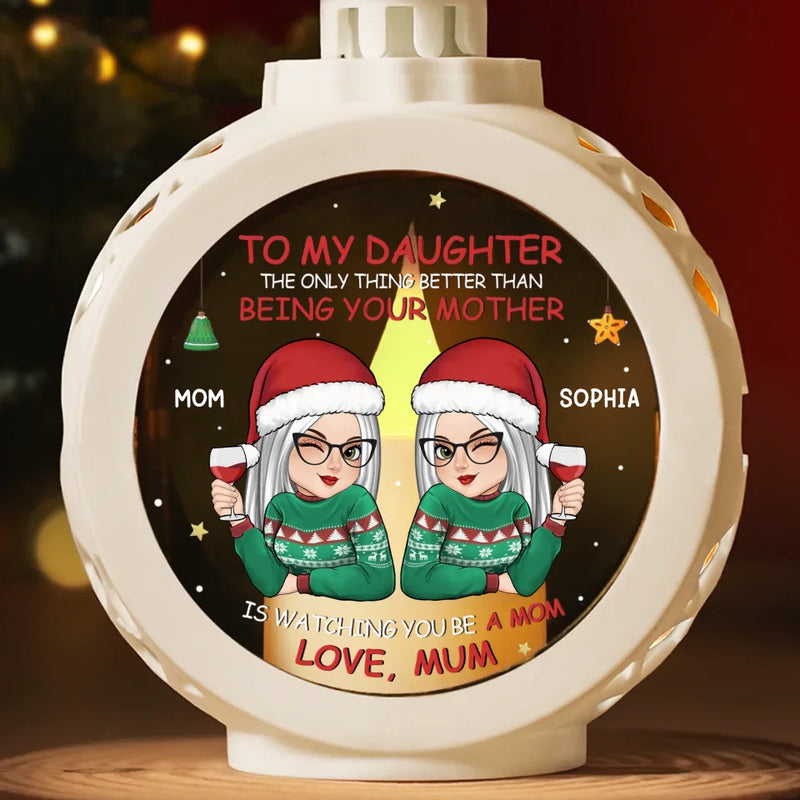 My Mom Is My Greatest Treasure - Family Personalized Custom Candlelight Lantern Ornament - Christmas Gift For Mom, Daughter