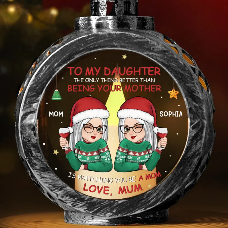 My Mom Is My Greatest Treasure - Family Personalized Custom Candlelight Lantern Ornament - Christmas Gift For Mom, Daughter