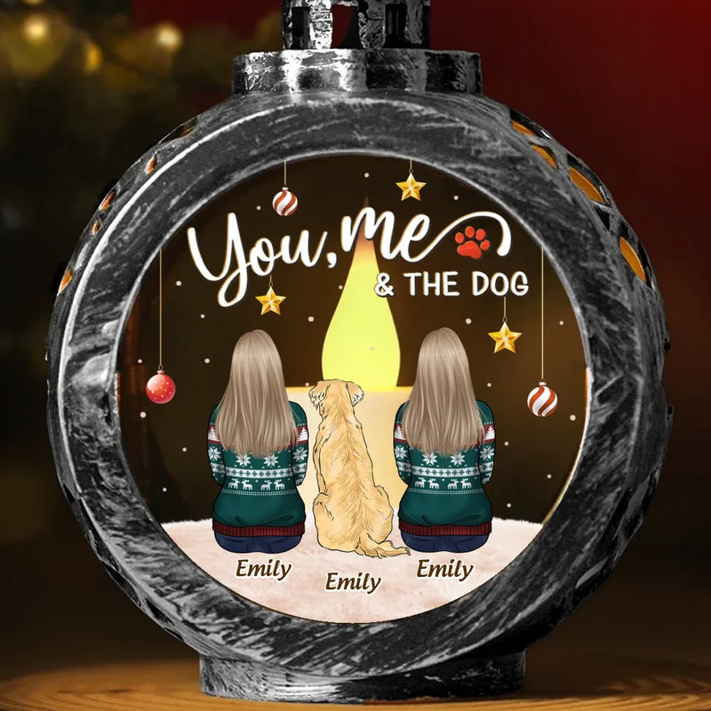 Have A Pawesome Holiday Season - Couple Personalized Custom Candlelight Lantern Ornament - Christmas Gift For Husband Wife, Anniversary, Pet Owners, Pet Lovers