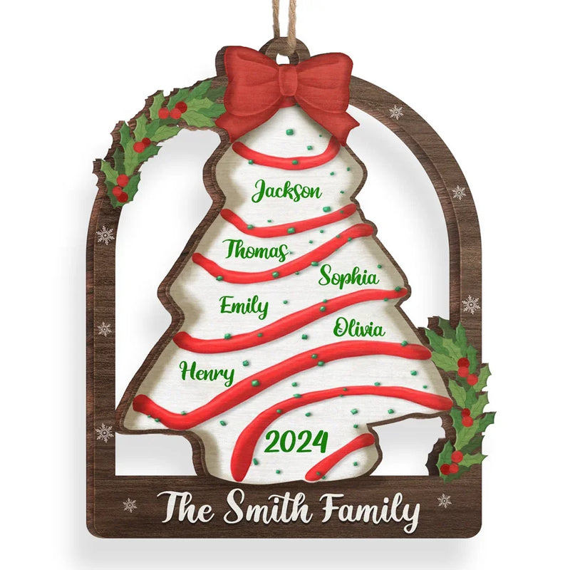Every Christmas Tree Is A Treasure Trove Of Memories - Family Personalized Custom Ornament - Wood Custom Shaped - Christmas Gift For Family Members