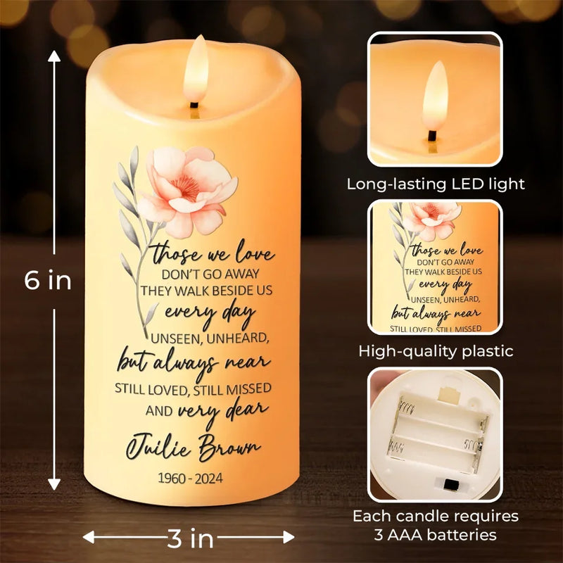 In Our Memory, You Are Always Near - Memorial Personalized Custom LED Candle - Sympathy Gift, Christmas Gift For Family Members