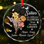Custom Name Sisters Gifts - Personalized Glass Ornament