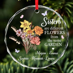 Custom Name Sisters Gifts - Personalized Glass Ornament
