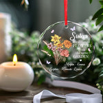 Custom Name Sisters Gifts - Personalized Glass Ornament