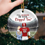 Custom Name Football Couple Christmas Gifts - Personalized Ceramic Ornament