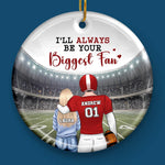 Custom Name Football Couple Christmas Gifts - Personalized Ceramic Ornament