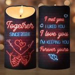 Custom Name Romantic Anniversary Gifts for Couples - Personalized LED Candle