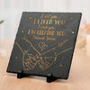 From Our First Kiss Till Our Last Breath - Couple Personalized Custom Square Shaped Stone With Stand - Christmas Gift For Husband Wife, Anniversary, First Christmas