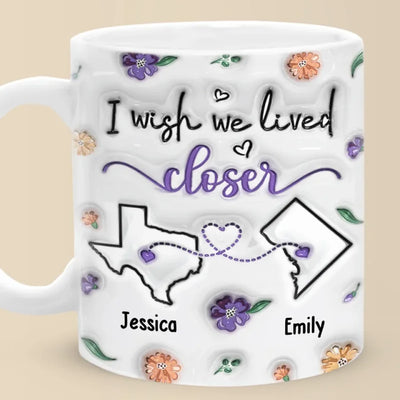 J'ai trouvé une sœur par cœur - Mug personnalisé 3D à effet gonflé - Cadeau pour meilleures amies, meilleures amies, sœurs