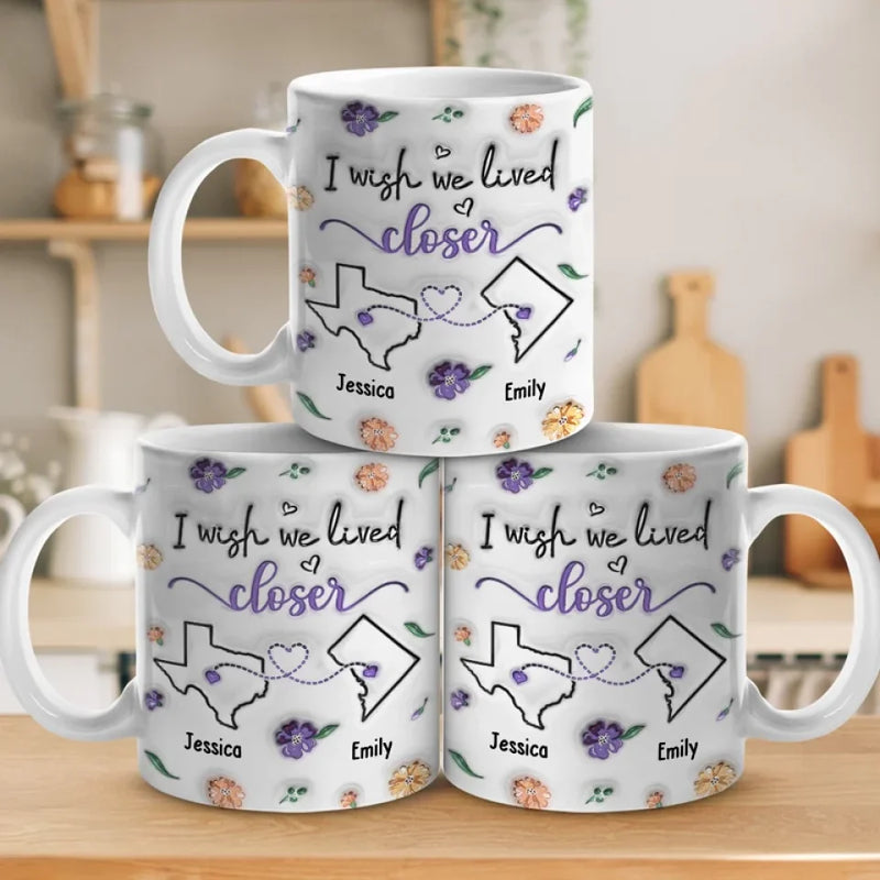 Long Distance I Found A Sister By Heart - Bestie Personalized Custom 3D Inflated Effect Printed Mug - Gift For Best Friends, BFF, Sisters