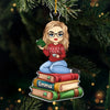 Each Book Has A Piece Of Our Spirit - Personalized Custom Ornament - Acrylic Custom Shaped - Christmas Gift For Book Lovers