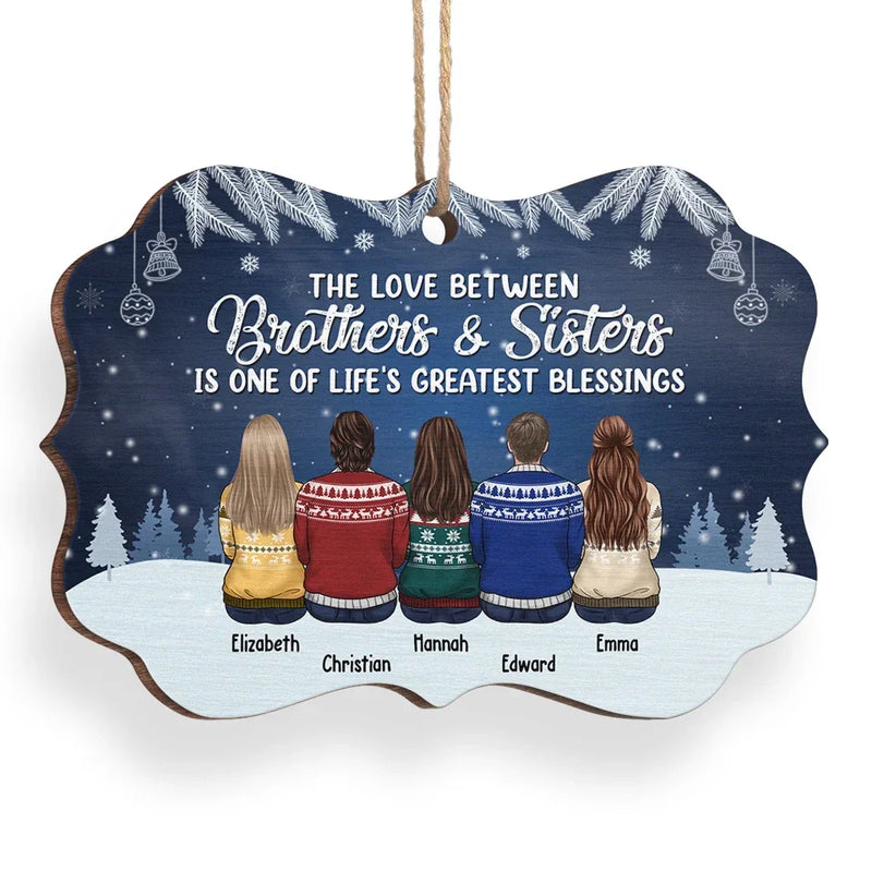 Brothers And Sisters Are As Close As Hands And Feet - Family Personalized Custom Ornament - Acrylic, Wood Benelux Shaped - Christmas Gift For Family Members, Siblings, Brothers, Sisters
