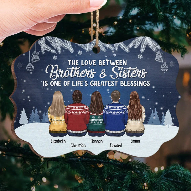 Brothers And Sisters Are As Close As Hands And Feet - Family Personalized Custom Ornament - Acrylic, Wood Benelux Shaped - Christmas Gift For Family Members, Siblings, Brothers, Sisters