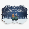 Brothers And Sisters Are As Close As Hands And Feet - Family Personalized Custom Ornament - Acrylic, Wood Benelux Shaped - Christmas Gift For Family Members, Siblings, Brothers, Sisters