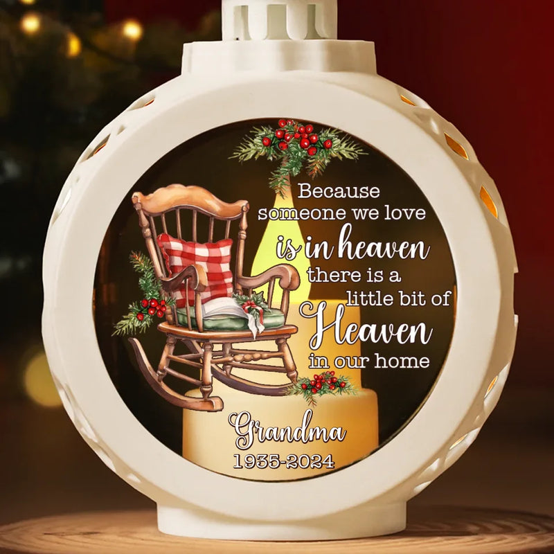 There Is A Little Bit Of Heaven In Our Home - Memorial Personalized Custom Candlelight Lantern Ornament - Sympathy Gift, Christmas Gift For Family Members
